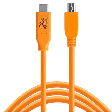 UPC: 0818307014534 | TetherPro USB-C to 2.0 Mini-B 5-Pin Cable  15   Orange