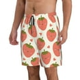 thumbnail image 2 of Wukai Hand Drawn Strawberry Print Beach Trunks with Compression Liner Swimsuit Quick Dry Beach Sports Shorts with Pocket-Small, 2 of 8