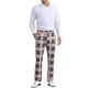 thumbnail image 2 of Pantalones de vestir planos elásticos de cintura con estampado de cuadros para hombres INSPIRE CHIC 28 Negro Naranja, 2 of 5