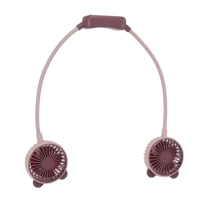 Ventilateur de Cou Portable, Ventilateur Personnel Sans Main, Double Tête Pliable Portable 3 Vitesses Réglable USB Rechargeable Main Libre Mini Suspendu Ventilateur pour Voyage de Bureau