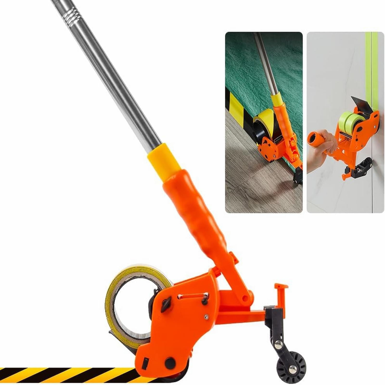 Clearance Sale!Floor Tape Applicator，Manual Pushing Tape Marking Machine Tape Bonding Machine Manual Tape Applicator Used For Floor Marking Decoration And Laying,Orange Wire Sticking Device