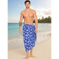 thumbnail image 4 of HAPPY BAY Men's Pareo Standard Vacation Sarong Full Beach Wrap One Size Azure, Palm Tree Summer Vacation Party, 4 of 6