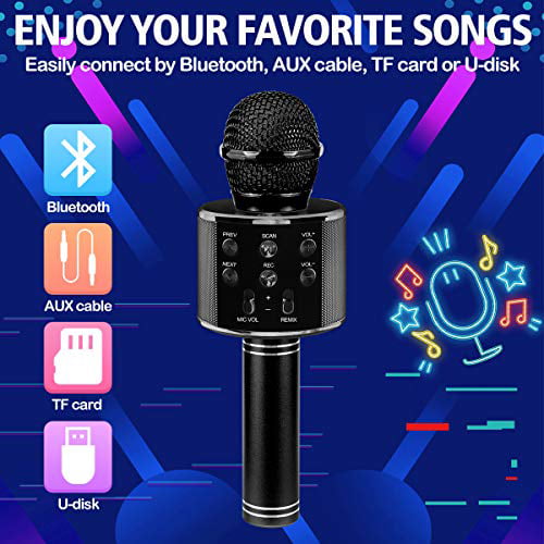 Ranphykx Wireless Bluetooth Karaoke Microphone for Kids Hottest Birthday Presents Toys for 9 10 11 12 Years Old Boys Girl Blue 