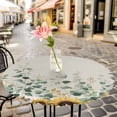 thumbnail image 4 of Sunflower Fitted Tablecloth with Elastic Edged, Round Table Cloth for Dining Table, Yellow Floral Pastoral Botanical Leaves Rustic Waterproof Oil Proof Table Cover for Indoor Outdoor 36"-44", 4 of 8
