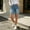 Blue, variant on IUYRTFE Women Button Fly Ripped Denim Shorts Distressed Jeans with Pockets Casual Summer Shorts