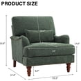 thumbnail image 3 of DREAMSIDEA Upholstered Accent Chair for Living Room with Flared Arms, Nailhead Trim, Solid Wood Legs, 400 lbs-Chenille Green, 3 of 6