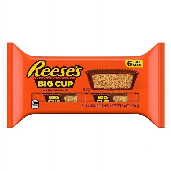 Reese's Cups Candy Milk Chocolate Peanut Butter1.4oz x 6 pack