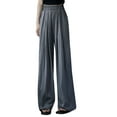 thumbnail image 2 of ABATAB Women Plus Size Palazzo Pants Wide Leg Casual Pants Dressy Loose Elastic Waisted Trousers Summer Vacation Slacks, 2 of 3