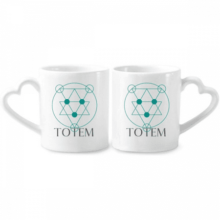 

Geometric Triangular Circular Point Couple Porcelain Mug Set Cerac Lover Cup Heart Handle