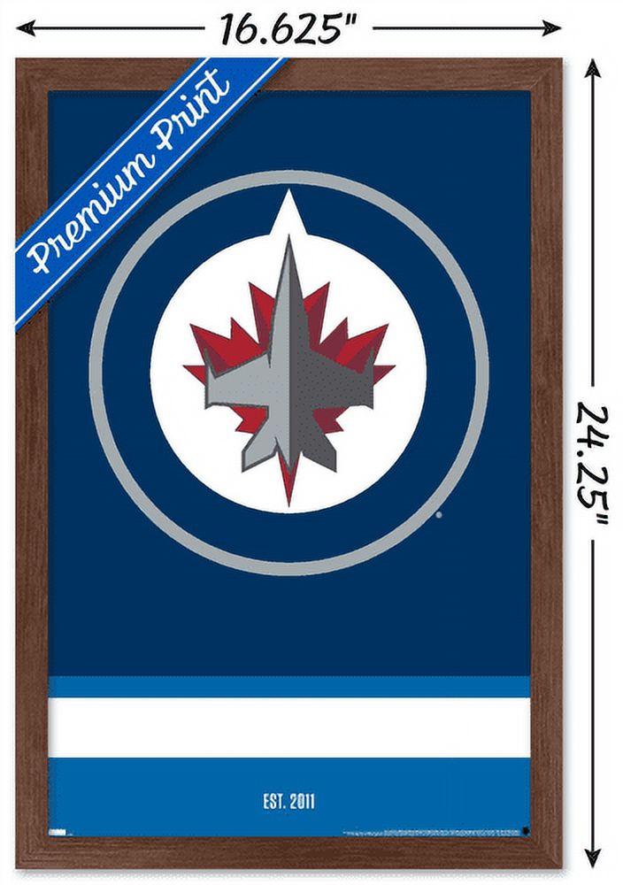 NHL Winnipeg Jets - Logo 21 Wall Poster, 14.725" x 22.375", Framed