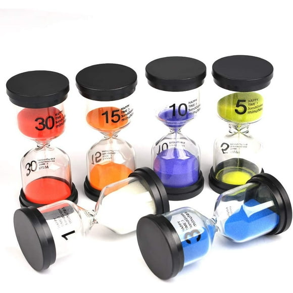 6-piece hourglass clock 03.01.05.10.15/30 minutes to decorate rooms, offices and halls