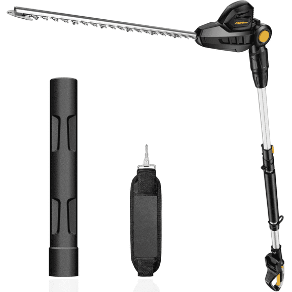 Pole Hedge Trimmer Cordless Compatible with Dewalt 20V MAX Battery, Hedge Trimmer with Extension Pole Up to 14-Feet Reach, 18-Inch Pole Trimmer for Hedge Trimming (Tool Only)
