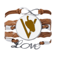 thumbnail image 1 of Buitres ramas paradas analogas Pulsera de cuero Negro trenzado pulsera de cuerda de amor Unbranded M, 1 of 3