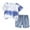 Blue A, variant on Bovxnpu Boys Girls Summer Outfits 2 Piece, Boys Cotton Short Sleeve T-Shirt and Short Set, Children's Fashion Tie Star Ripped Denim Shorts Two-piece Set Short Sleeved Round Neck Shirt Set 5-6 Years
