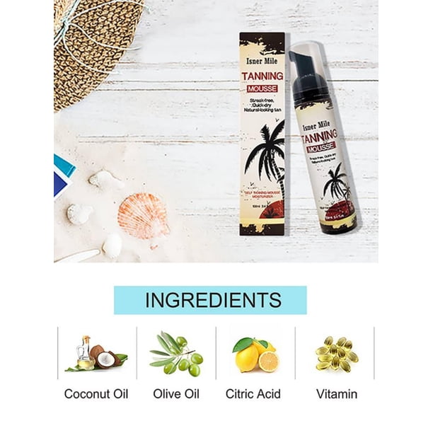 Loción de bronceado corporal Natural, sin sol, Mousse de bronceado, piel de trigo, bronce, playa, Verano Fivean unisex