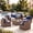 Brown/Navy Blue, variant on Gasee Patio Furniture Set, 7 Pieces Outdoor Conversation Set with Rattan Sectional Sofa, Coffee Table for Garden Backyard, Blue Cushion