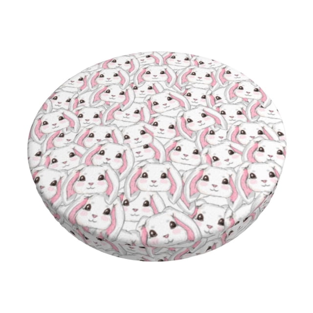 Balery Cute Rabbit Fundas de asiento para taburete de bar redondo de tela de terciopelo ajustables que protegen de arañazos y manchas para sillas de 14 a 17 pulgadas.-13 inch