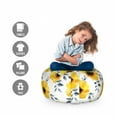 thumbnail image 2 of Floral Storage Toy Bag Chair, Watercolor Style Poppy Flowers with Leaves Romantic Spring Season Time, Stuffed Animal Organizer Washable Bag, Small Size, Earth Yellow White, by Ambesonne, 2 of 3