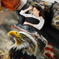 thumbnail image 4 of Castle Fairy Safari Eagle Twin Bedding Sets 7-Piece for Boys Girls,USA Flag Bedding Comforter Set Microfiber,Vintage Aesthetic Breathable Sheet Sets,Super Cozy Room Decor,Reversible, 4 of 8