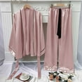 thumbnail image 2 of qolati Womens Satin Pajama Sets 2 Piece qolati Silk Robe Cardigan and Long Pants Lounge Set Lightweight Soft PJs Sleepwear Set, 2 of 3