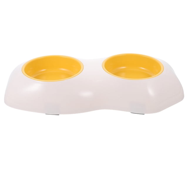Shisuyan Mangeoire à Double Bol en Forme de Jaune d'Oeuf 1 Ensemble 11.8 X 6.3 X 2.8 Po