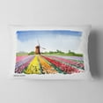 thumbnail image 2 of Designart Holland Vector Illustration - Cityscape Painting Throw Pillow - 12x20, 2 of 5