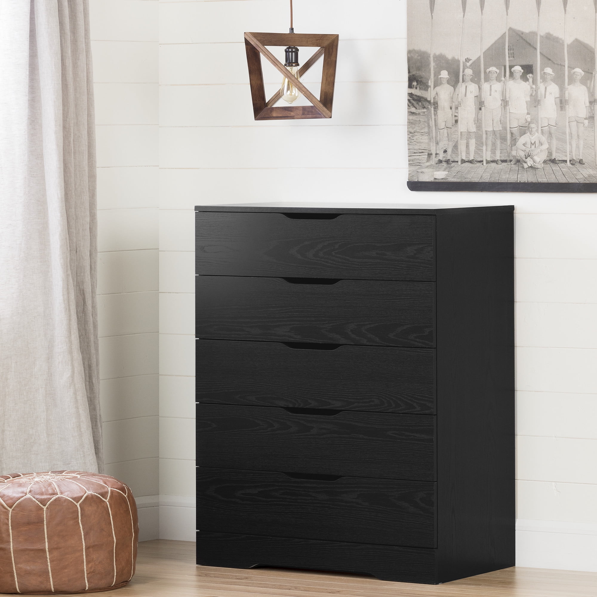 South Shore Holland 5-Drawer Chest for Adult, in Black Oak