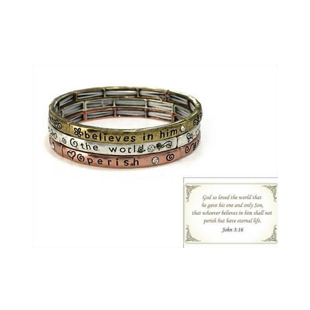 Engraved Religious Bracelet - God So Loved The World That? John 3:16 Inspirational Religious Engraved Bracelet