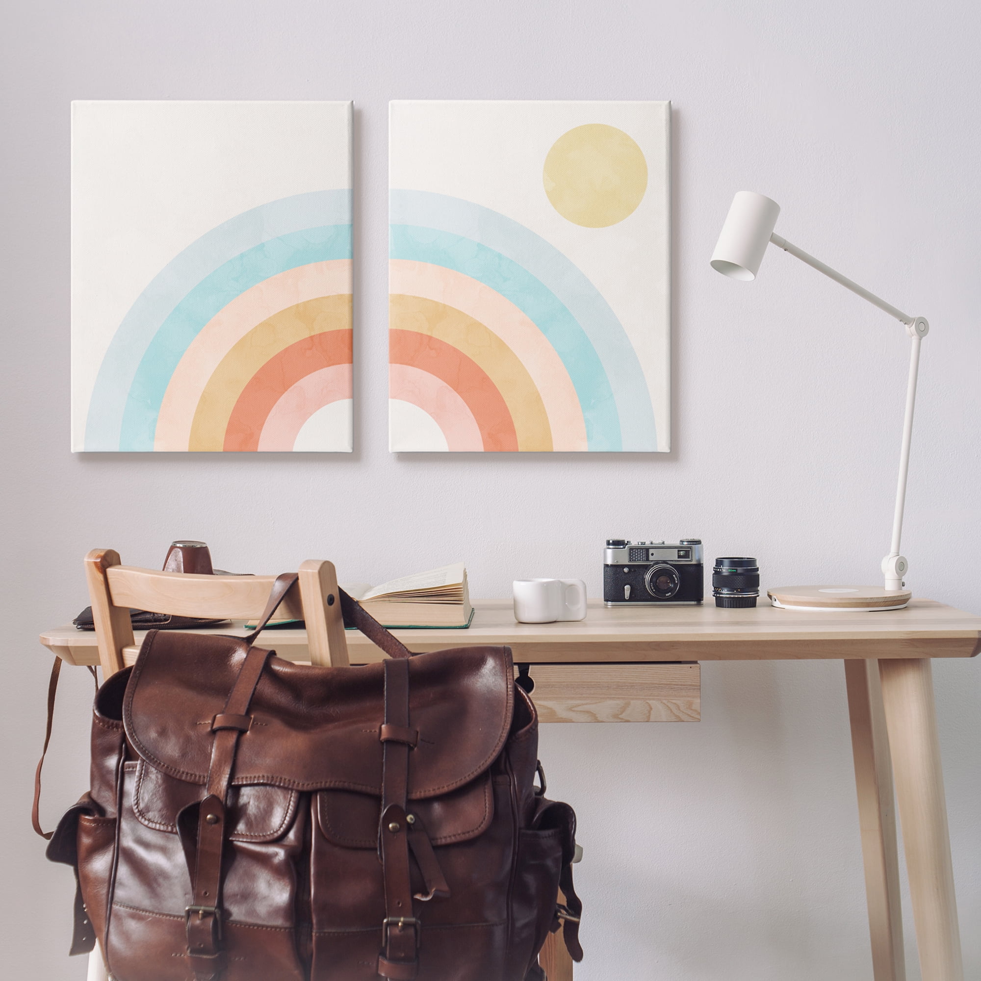 Stupell Industries Bold Summer Sun Rainbow Soft Pastel Tones Kids, 24 x 30, Design by Daphne Polselli