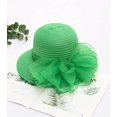 thumbnail image 2 of Organza Church Fascinator Wedding Tea Party Derby Hats for Women Flower Wide Brim Sun Hat, 2 of 5