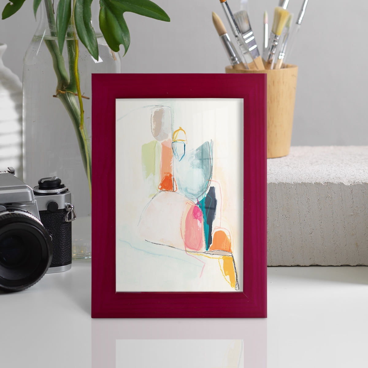 Factotum I -Framed Print w/glass-Cherry Red
