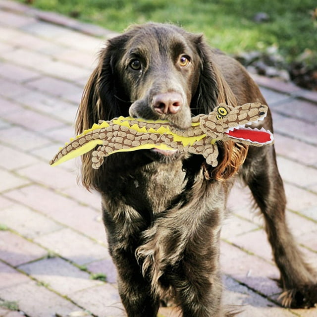 Juguete de peluche para perros, juguete de limpieza de dientes de perro de cocodrilo para mascotas de felpa suave, durabilidad probada en el tiempo Jadeshay A