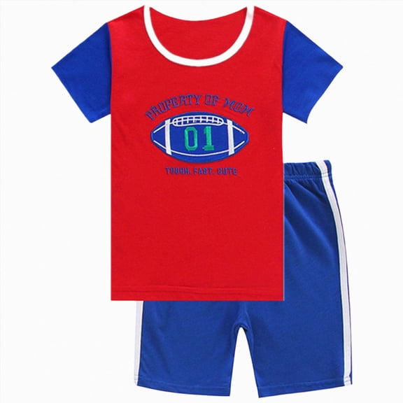 NOLDARES Toddler Baby Boy Summer Clothes Dinosaur Truck Print Crewneck Short Sleeve Tee Elastic Waist Cargo Shorts 2pcs Outfits(Red,2-3 Y)
