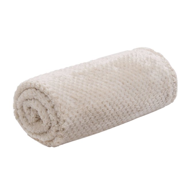 Flannel Fleece Bed Blankets, Soft Warm Microfiber Blanket, Mesh Fuzzy Plush 330GSM Lightweight Decorative Solid Blankets for Bed Pet (30"x40") Camel