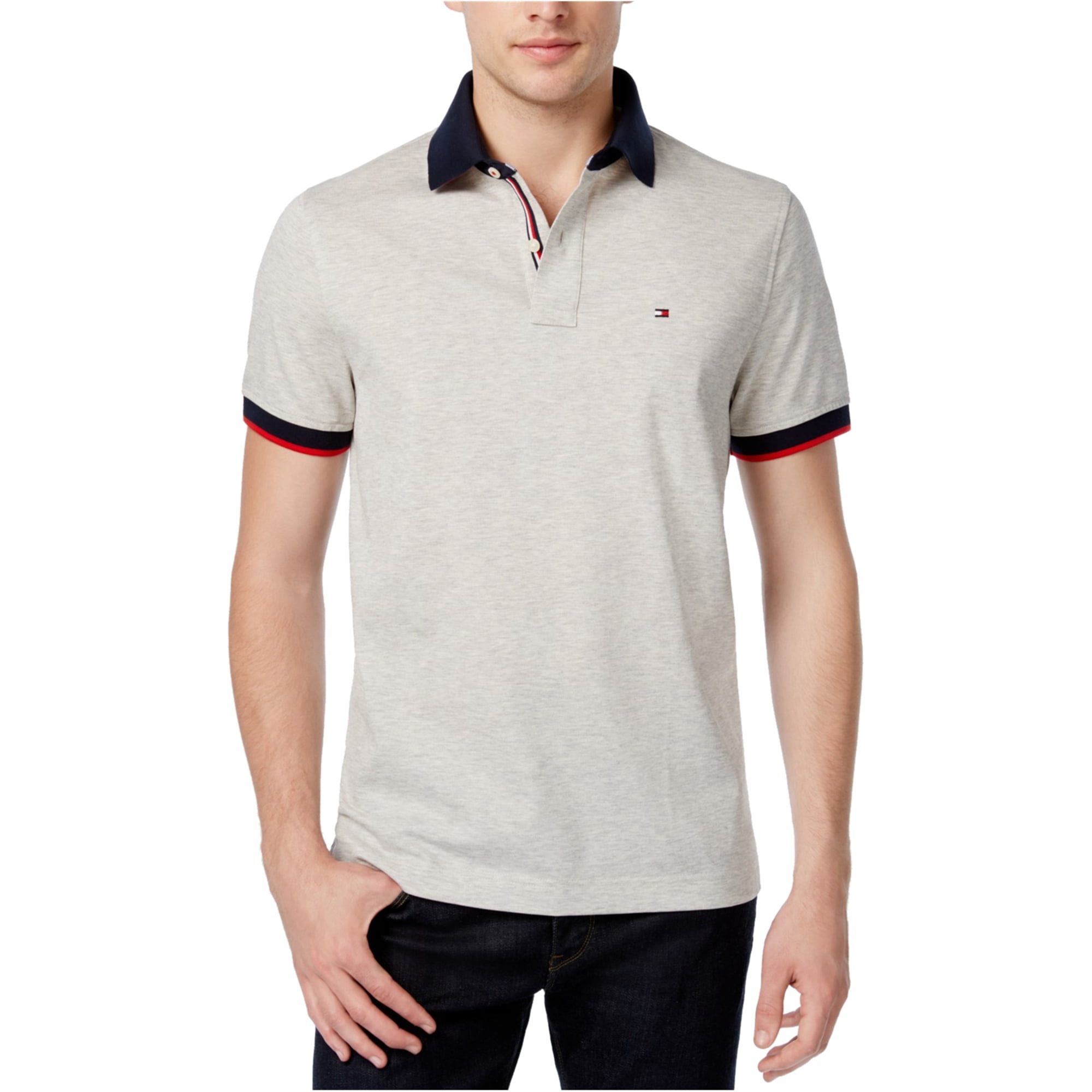 Tommy Hilfiger Mens Polo Shirt Short Sleeve Custom Fit Collared Casual M L Xl 