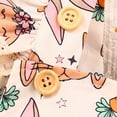thumbnail image 6 of Girls Romper Girls' Easter Bunny Print Triangle Bodysuit Sweet Pastel Romper with Cartoon Design Baby Bubble Romper White 3 Months-6 Months, 6 of 7