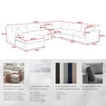 thumbnail image 2 of Kaelynn Corner Sofa Cream White Linen Upholstered with Ottoman, 2 of 11