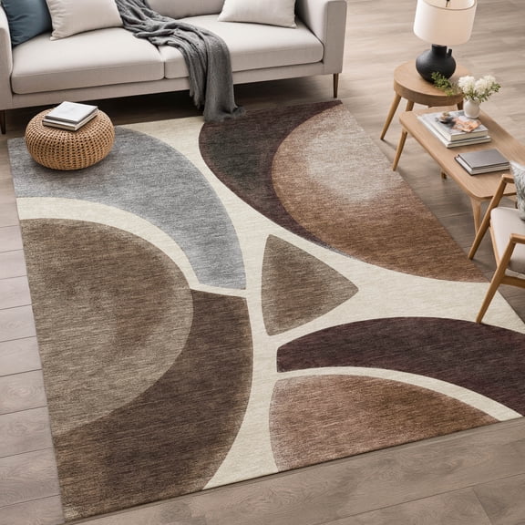 Addison Rugs Chantille Indoor/Outdoor Contemporary Abstract Beige Machine Washable Rectangle Rug, 10' x 14'
