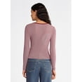 thumbnail image 3 of No Boundaries Striped Tee with Long Sleeves, Women's, 3 of 5