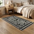 thumbnail image 2 of ODIKA 5'x7' Washable Area Rug Non-Slip, Chair-Friendly Bat Spooky Welcome Plaid Checkered Front Door Border Halloween Flowing Dynamic for Dining Room, Under Table, Home Office, 2 of 7