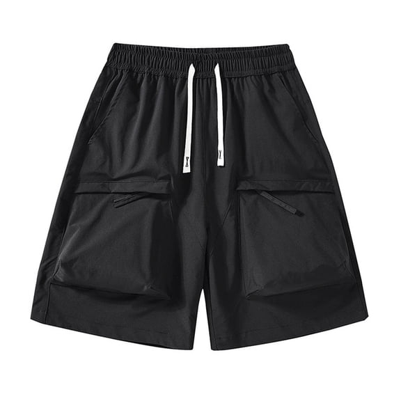 Klisyaur Big and Tall Cargo Shorts for Men Quick Dry 5 Inch Pants Drawstring Elastic Waist Casual Hiking Shorts