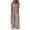 Beige, variant on Women's Casual Loose Overalls Jumpsuits One Piece Sleeveless Rompers Wide Leg Long Pant Rompers with Pockets