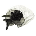 thumbnail image 3 of Elegant Black Bridal Fascinator with Netting, Wedding Hair Accessory, Photography Prop, 1 Piece Stylish Design, 3 of 8