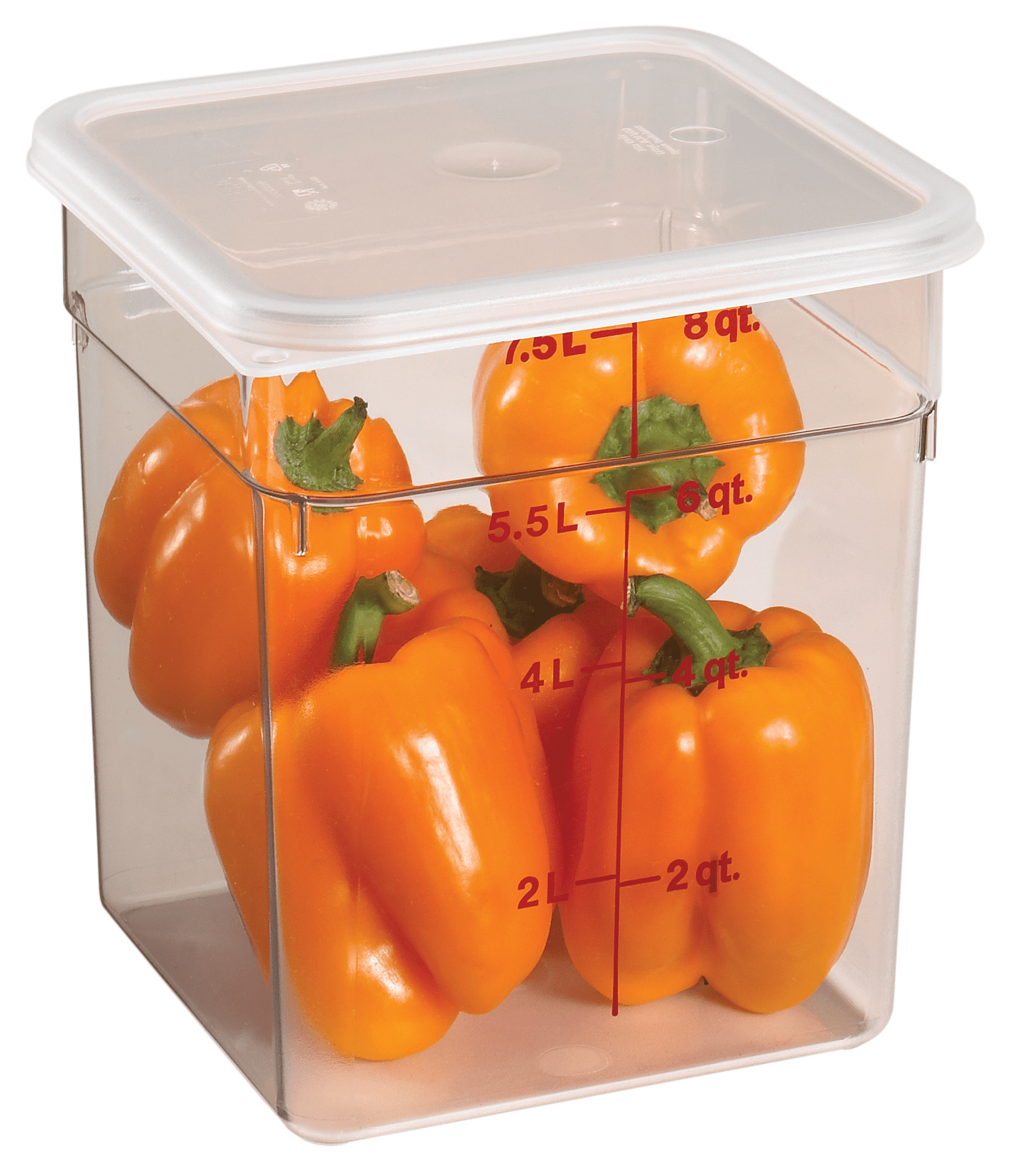 Food Storage Container 8 Qt, with Lid, Polycarbonate, Red