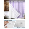 thumbnail image 3 of No Hook Cloth Fabric Shower Curtain with Snap in Liner, Purple Waterproof Shower Curtains Set with See Through Top Window, Country French Rustic Buffalo Plaid Modern Art Bath Curtains Shower 36"x78", 3 of 6