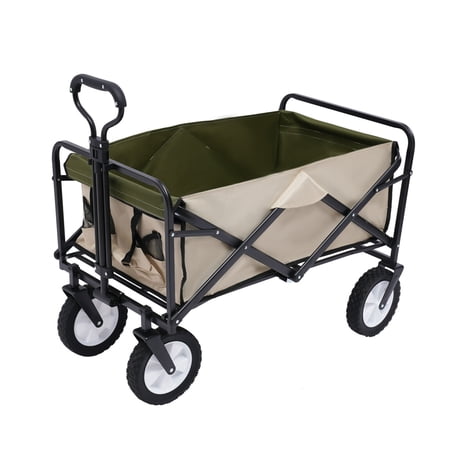 220lbs Folding Collapsible Wagon Cart Utility Carts Outdoor Utility Garden Shopping Carts