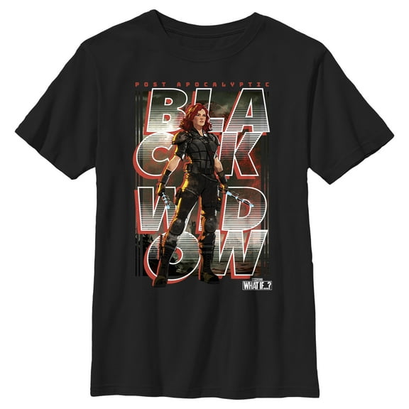 Boy's Marvel What if…? Apocalypse Black Widow Graphic Tee Black X Large
