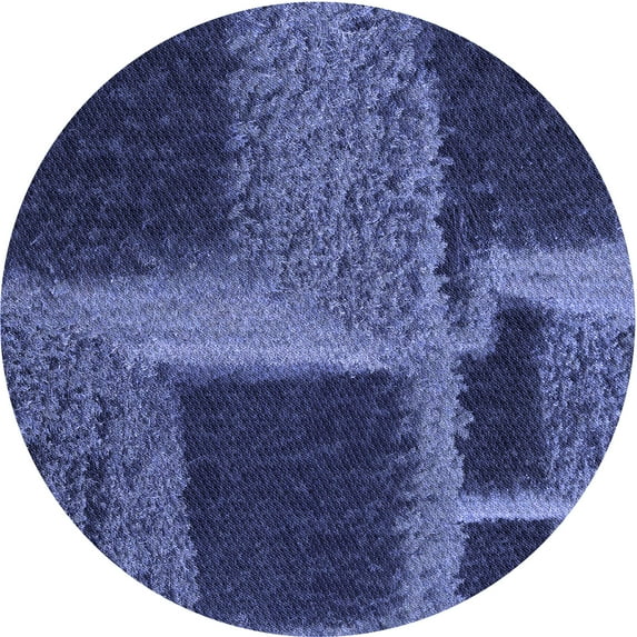 Ahgly Company Indoor Round Patterned Lapis Blue Area Rugs, 7' Round