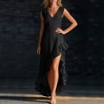 thumbnail image 7 of VBVC Women's Sleeveless V Neck Maxi Dress, Ladies' Ruffled High Low Hem Flowy Dress, Summer Casual Vacation Dress For Women,Black,S-3XL, 7 of 7