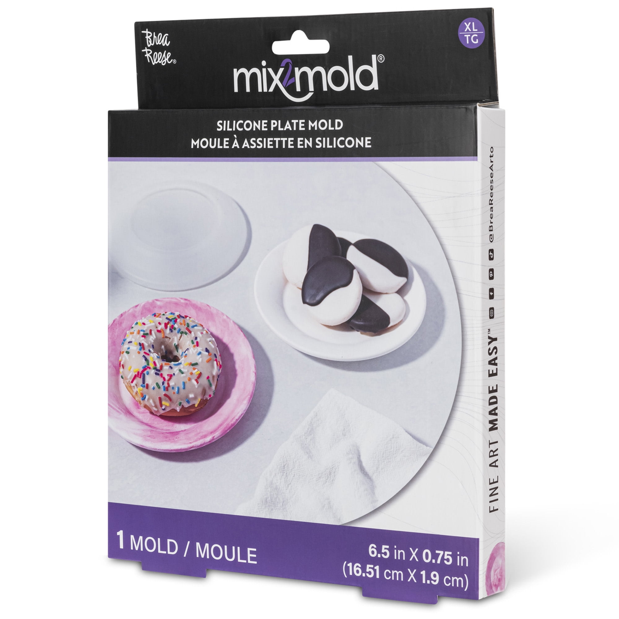 Brea Reese Mix2Mold Silicone Small Plate Mold - 1pc - DIY Coaster/Jewelry Dish/Food Plate, Non-Stick, Durable & Reusable, Mold Only-For Resin Crafts